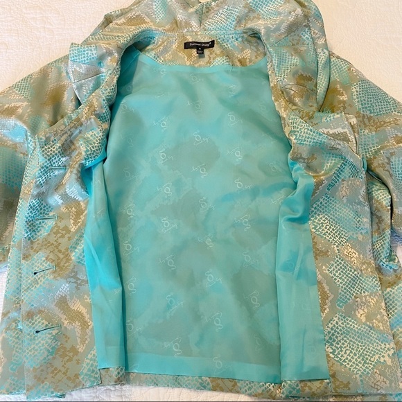 Samuel Dong Double Ruffle Neck Puff Sleeve Jacket - M - Picture 11 of 16